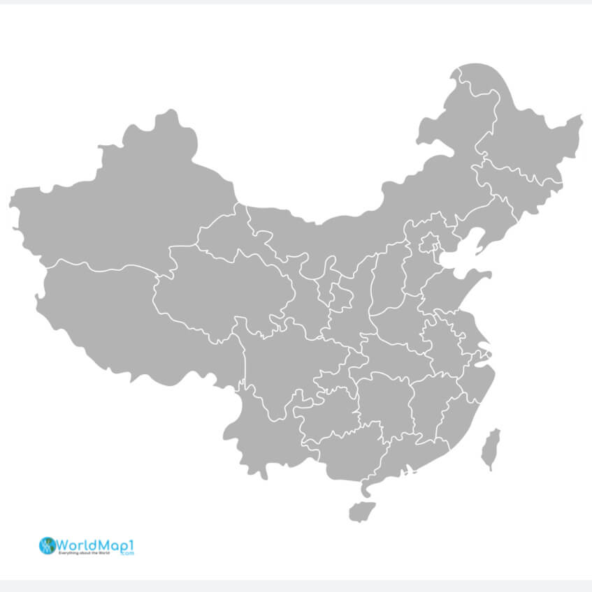 China Regions Map with Taiwan